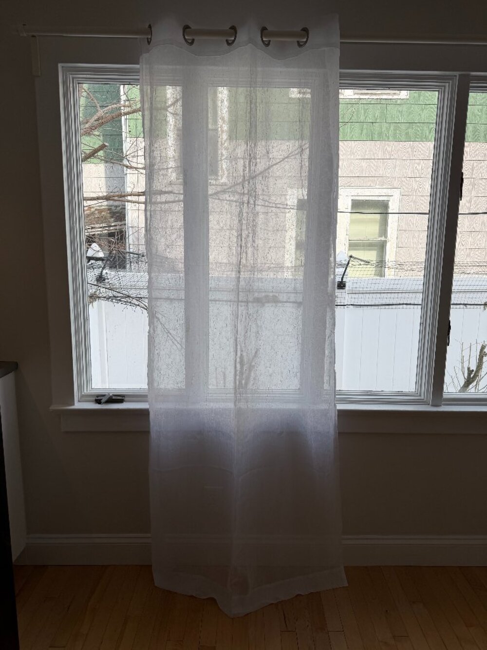 84" x 40" Curtains (Set of 2) - White / Sheer